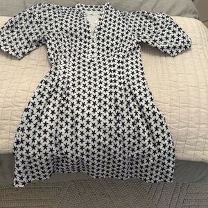 Club Monaco Black and White Star Pattern Mini Dress